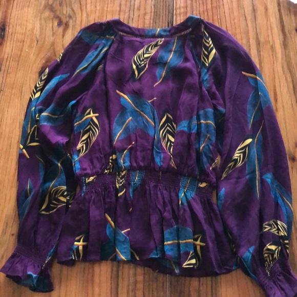 Anthropologie Farm Rio Jennifer Feather Blouse - Picture 3 of 5